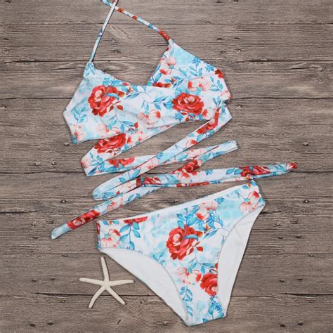 Sexy Brazilian Bikinis Women Swimsuit Padded Beach Wear Halter Bikini Set Push Up Swimwear