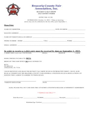 Fillable Online Brazoria County Fair Fax Email Print Pdffiller