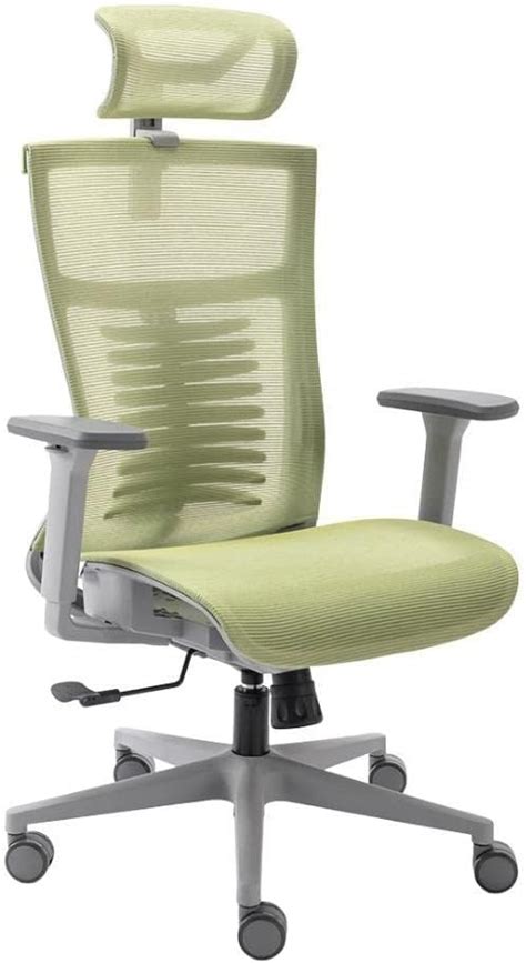 Cadeira De Escritorio Ergonomica Cinza E Verde Em Tela Mesh Elements