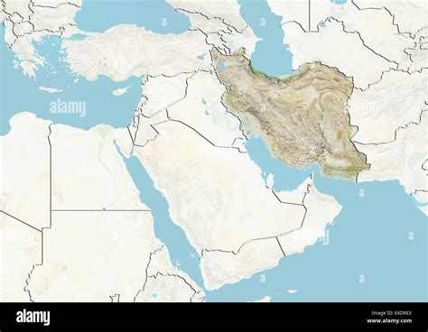 Iran Relief Map Stock Photo Alamy