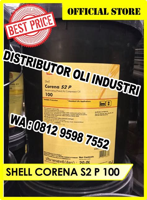 Jual Shell Corena S2 P 100 Kompressor Piston 20 Liter Ready Stock