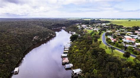 Image Of Drone Photo Of Glenelg River Over Donovans Austockphoto