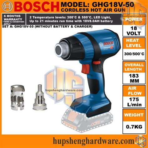 Bosch Ghg V Set A Cordless Hot Air Gun V C C