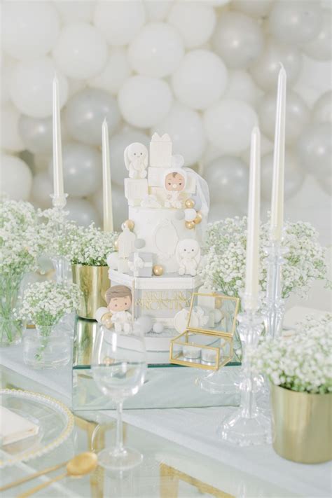 Kara S Party Ideas Dreamy White Parisian Christening Party Kara S