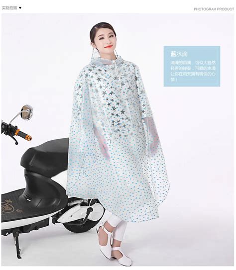 Polka Dot Transparent PVC Raincoat Women Long Poncho Waterproof