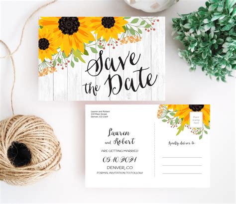 Rustic Save the Date Postcards - LemonWedding