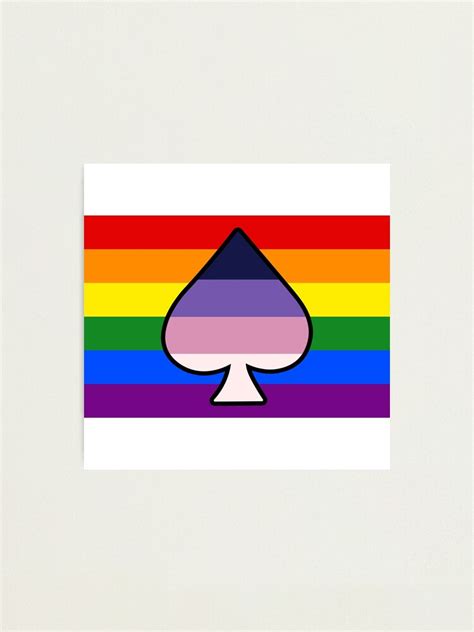 Asexual Spectrum And Lgbt Pride Flag With Ace Of Spades Photographic