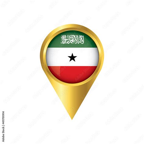 Vecteur Stock Flag Of Somaliland Symbol Check In Somaliland Golden Map