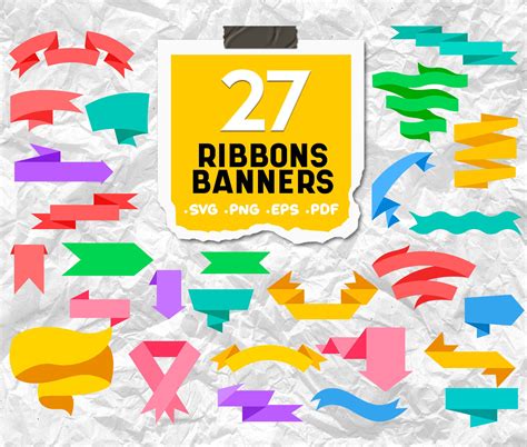 Ribbon Svg Ribbons Banners Svg Banner Svglabel Svgcancer Etsy