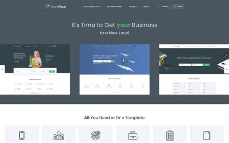 Workplace Modello Di Sito Web Html Multipagina Per Portale Di Lavoro