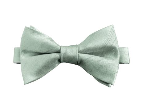 Sage Green Bow Tie Pre Tied Mens Shantung Dupioni Wrexham Club Ties Ltd