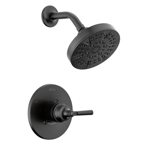 Delta Saylor Handle Wall Mount Shower Trim Kit In Matte Black Valve