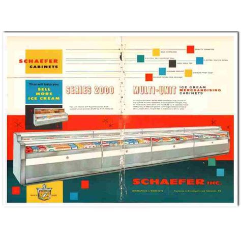 Schaefer Inc 1959 Series 2000 Ice Cream Merchandise Cabinet Vintage Ad