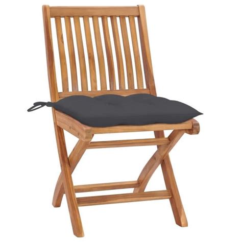 Lex Chaises Pliables De Jardin Avec Coussins Pcs Bois De Teck