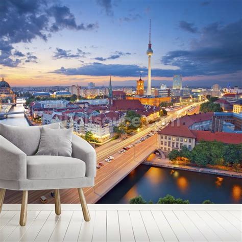 Berlin Evening Skyline Wallpaper Mural | Wallsauce UK