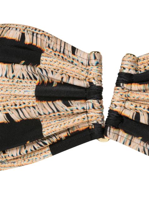 Lenny Niemeyer Trompe L Oeil Print Bandeau Bikini Top Farfetch