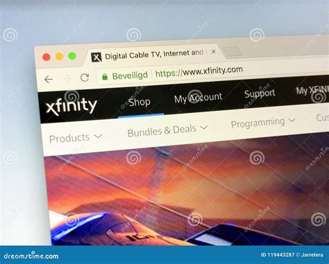 Homepage Xfinity Comcast Editorial Photography Image Of Page 119443287