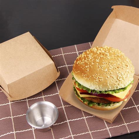 Disposable Kraft Paper Hamburger Container Custom Disposable Burger