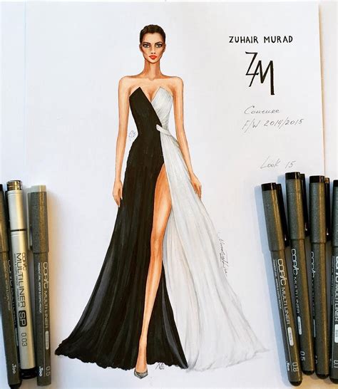 Natalia Zorin Liu on Instagram: "#fashionillustration #zuhairmurad #luxury #designer #paris #art ...