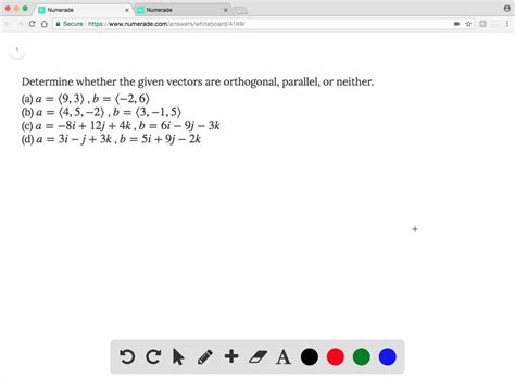 Solved Determine If The Pairs Of Vectors Below Are Parallel