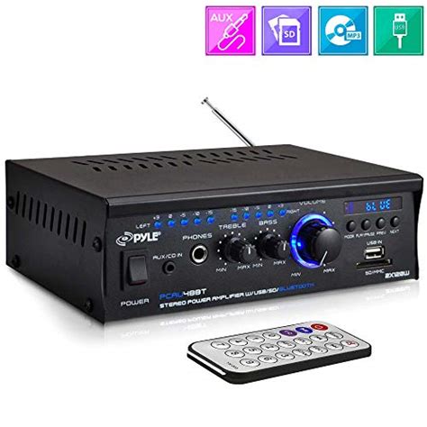 Pyle Pcau Bt Bluetooth Mini Blue Series Stereo Power Amplifier X