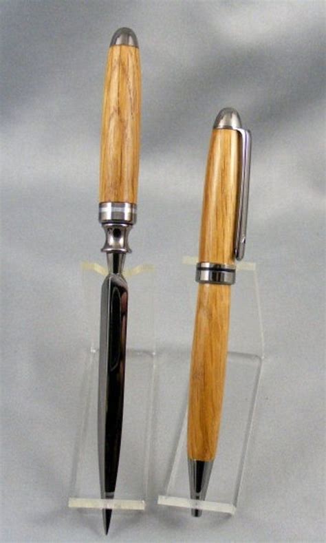 Hand Turned Whiskey Barrel Stave Desk Set Etsy Whiskey Barrel