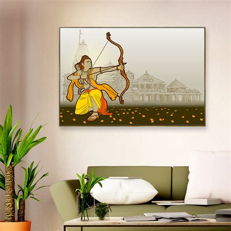 Lord Ram Ayodhya Wall Painting for Living Room - WallMantra