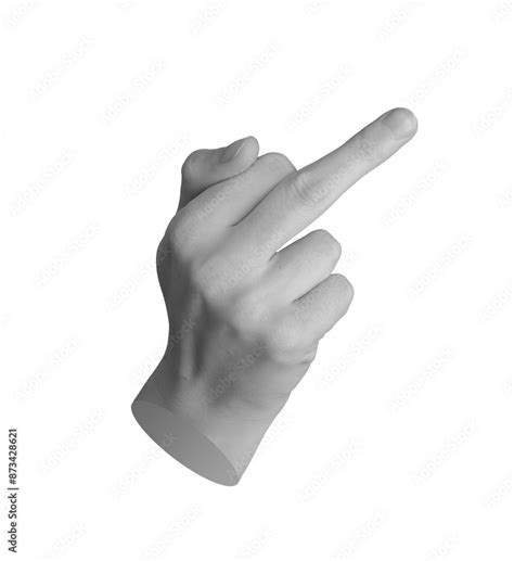 Rude Gesture Fuck Off Symbol With Middle Finger Hand Sign Isolated On