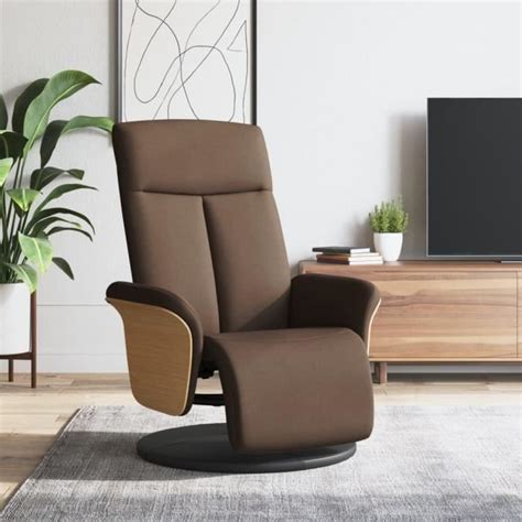 Drfeify Fauteuil Inclinable Avec Repose Pieds Marron Tissu AB356524