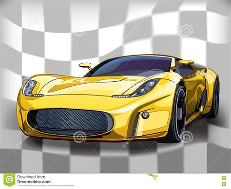 Carro De Esportes Amarelo Ilustra O Stock Ilustra O De Hora