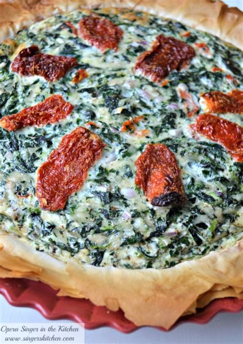 Spinach And Sun Dried Tomato Phyllo Quiche Jarlsbergusa Opera Singer In The Kitchen