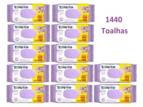 Kit 12 Pacotes Toalhas Umedecidas 1440 Lenços Tropolino Frete grátis