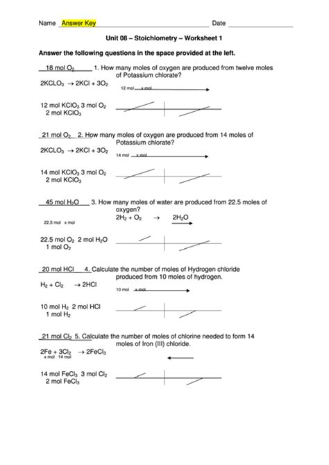 Stoichiometry Worksheets With Answers