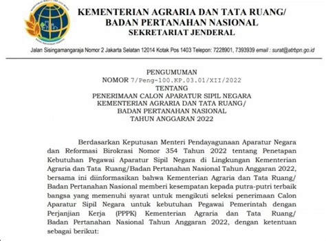 Pppk Atr Bpn Jadwal Pendaftaran Seleksi Cpns Dan Pppk Resmi