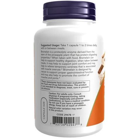 NOW Bromelain 2400 GDU/g 500 mg- Nutriessential.com