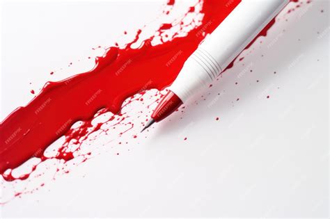 Premium AI Image | White Pen with Red Ink Stain