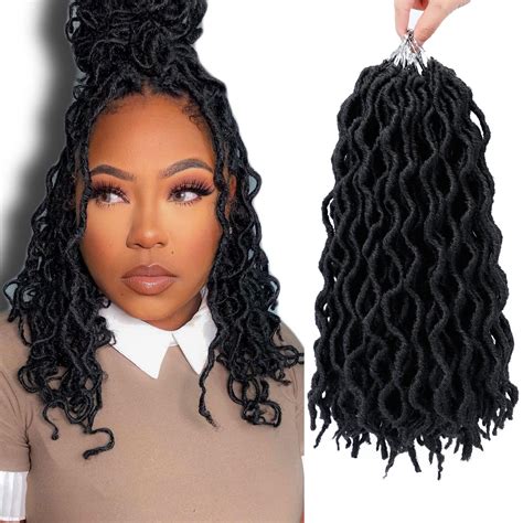 14 Inch Goddess Faux Locs Crochet Hair 6 Packs Lot Soft Gypsy Locs Wavy Crochet Braids