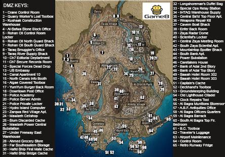 DMZ Key Map MW3 Locations - Modern Warfare 3 - Modern Warfare 3