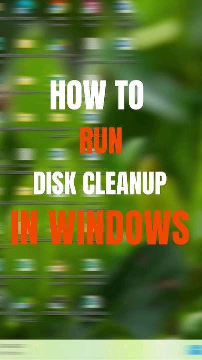 How To Run Disk Cleanup In Windows Cleanmgr In Windows Shorts Diskcleanup Windows Youtube