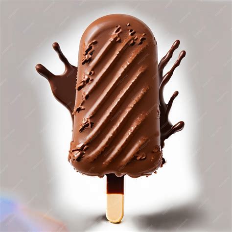 Premium AI Image | Chocolate ice Cream Pop stickless With Splash on ...