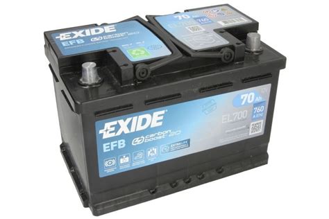 El Battery Exide V Ah A Start Stop Efb R Standard Terminal