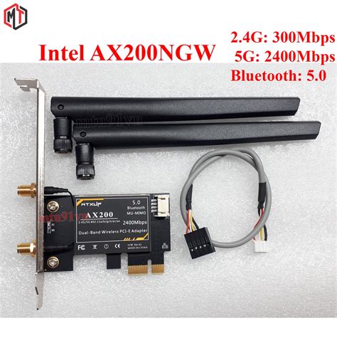 Mua Card Wifi Intel Ax200 80211ax 2400mbps Wi Fi 6 Bluetooth 50 Khe Pcie 1x Cho Máy Bàn