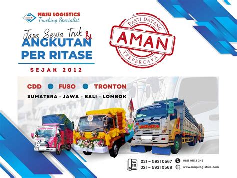 Jasa Sewa Truk Dan Angkutan Per Ritase MAJU Logistics MAJU LOGISTICS