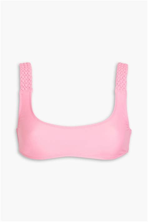 SOLID STRIPED Elle Woven Bikini Top THE OUTNET