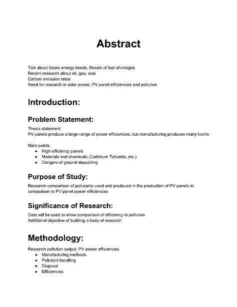 Research Proposal Outline Example