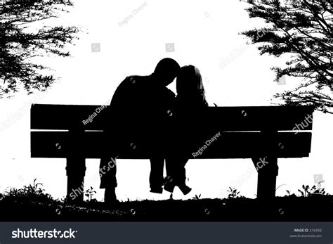 Silhouette Couple On Park Bench Stockfoto 316493 Shutterstock