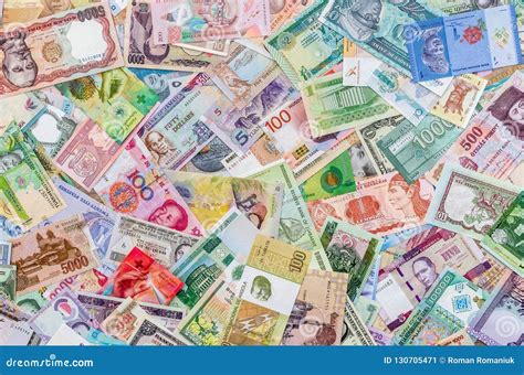 Background from Collection of All World Money Banknotes Stock Image ...