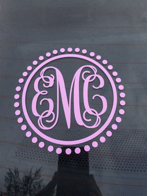 Car Monogram Decal Car Sticker Vine Monogram Car Decal Etsy