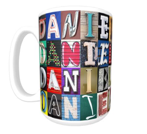 Daniel Personalized Coffee Mug Featuring The Name In Sign Etsy