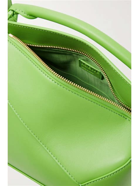 Lime Green Puzzle Edge Small Leather Shoulder Bag Loewe Net A Porter